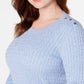 Karen Scott Women's Cotton Baby Cable-Knit Sweater Blue Size XX-Large