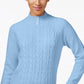 Karen Scott Women's Petite Cable-Knit Sweater  Blue Size Medium