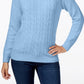Karen Scott Women's Petite Cable-Knit Sweater  Blue Size Medium