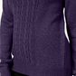 Karen Scott Women's Mock Neck Cable Knit Sweater Purple Petite Small
