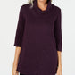 Karen Scott Women's Cowl-Neck 3/4-Sleeve Sweater Med Purple Size Petite Medium
