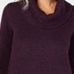 Karen Scott Women's Cowl-Neck 3/4-Sleeve Sweater Med Purple Size Petite Medium
