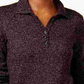 Karen Scott Women's Textured Heather Long Sleeve Collared Sweater Black Large