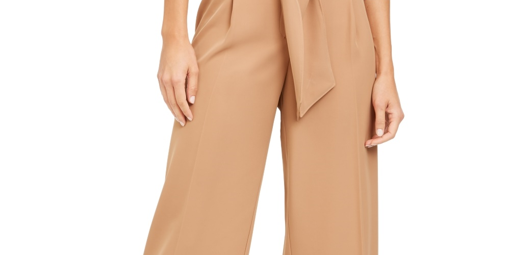 Alfani Women's Tummy Control Culotte Pants Brown Size 14