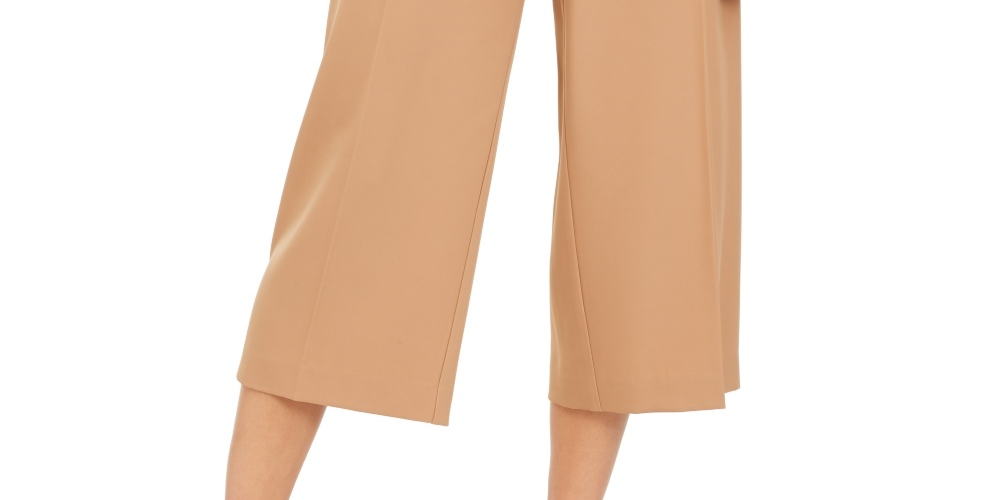 Alfani Women's Tummy Control Culotte Pants Brown Size 14