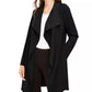Alfani Women's Petite Wing-Collar Draped-Front Jacket Black Size Petite