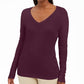 JM Collection Women's Embellished Sleeve V Neck Sweater Purple Size XX-Large