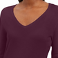JM Collection Women's Embellished Sleeve V Neck Sweater Purple Size XX-Large