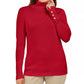 JM Women's Collection Stud-Sleeve Pullover Turtleneck Sweater  Red Size Medium