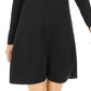 Style & Co Women's Ribbed Knit Sweater Dress Black Size Large