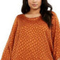Alfani Women's Plus Size Printed Angel-Sleeve Bubble Top Brown Size 3X