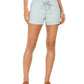 Style & Co Women's Poplin Tie Shorts Med Blue Size Large