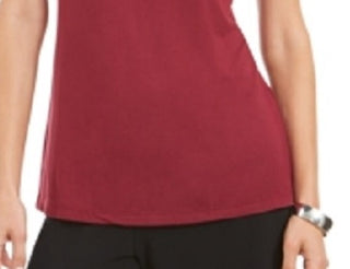 Alfani Women's Burgundy Sleeveless Mock Top  Size Xl Wine Size X-Large