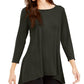 Alfani Women's High-Low Tunic Dark Black Size Small