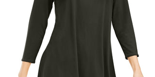 Alfani Women's High-Low Tunic Dark Black Size Small