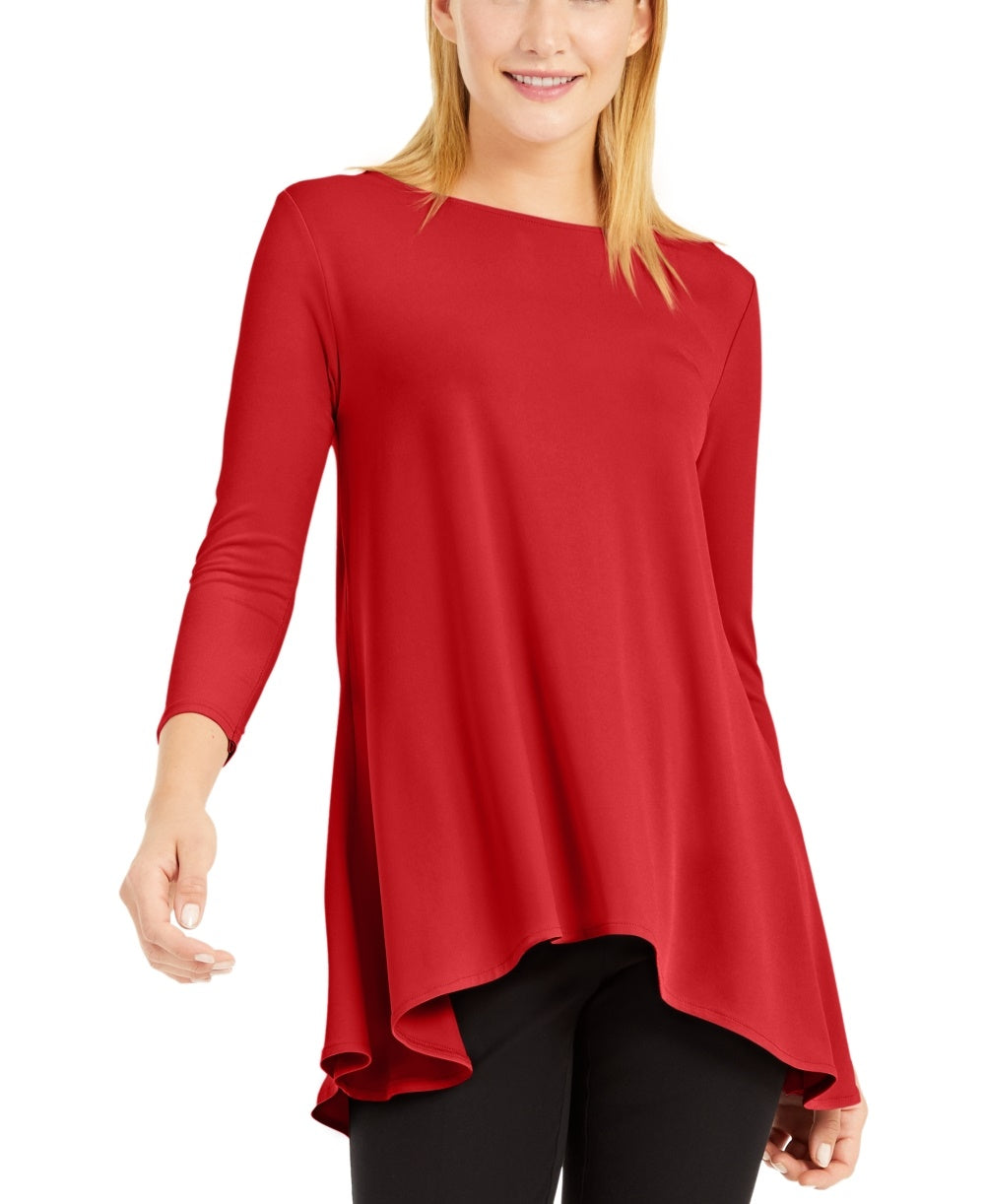 Alfani Women's High Low Tunic Red Size Small