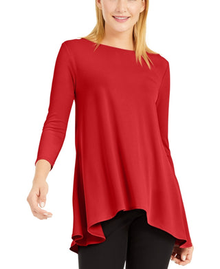 Alfani Women's High Low Tunic Red Size Small