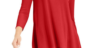 Alfani Women's High Low Tunic Red Size Small