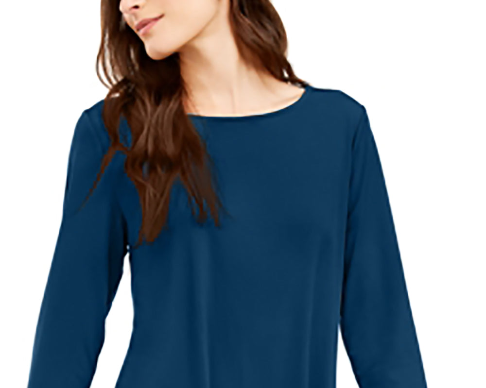 Alfani Women's Solid Swing Top  Blue Small
