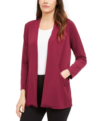 Alfani Women's Open Front Cardigan Wine Size XX-Large