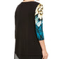 Alfani Women's Petite Bold Floral Blouse Black Size Medium