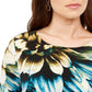 Alfani Women's Petite Bold Floral Blouse Black Size Medium