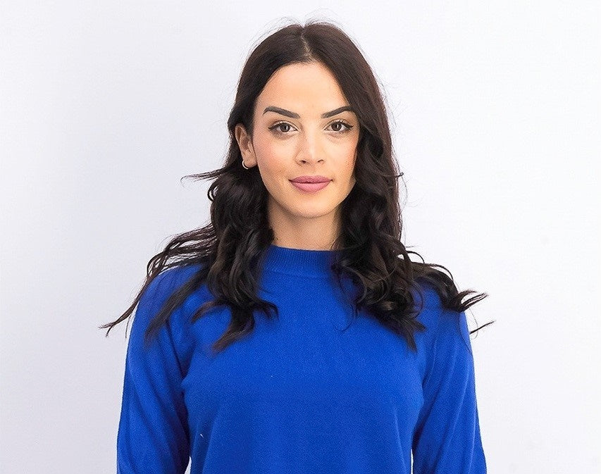 Karen Scott Women's Zip Mock Neck Sweater Navy Size Large