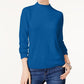 Karen Scott Women's Zip Back Mock Neck Sweater  Navy Size Small