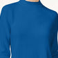 Karen Scott Women's Zip Back Mock Neck Sweater  Navy Size Small