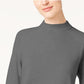Karen Scott Women's Zip Back Mock Neck Sweater Charcoal Size Small