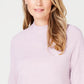 Karen Scott Women's Zip Back Mock Neck Sweater Pink Size Large