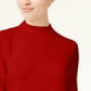 Karen Scott Women's Zip-Back Mock-Neck Sweater Mediun Red Size Small