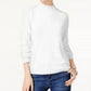 Karen Scott Women's Zip-Back Mock-Neck Sweater White Size Small