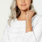 Karen Scott Women's Textured Stripe Sweater White Size XX-Large