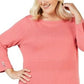 Karen Scott Women's Ottoman Stitch Sweater Pink Size Petite Medium