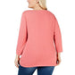 Karen Scott Women's Ottoman Stitch Sweater Pink Size Petite Medium
