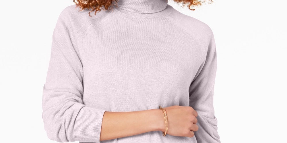 Karen Scott Women's Turtleneck Sweater Pink Size Medium