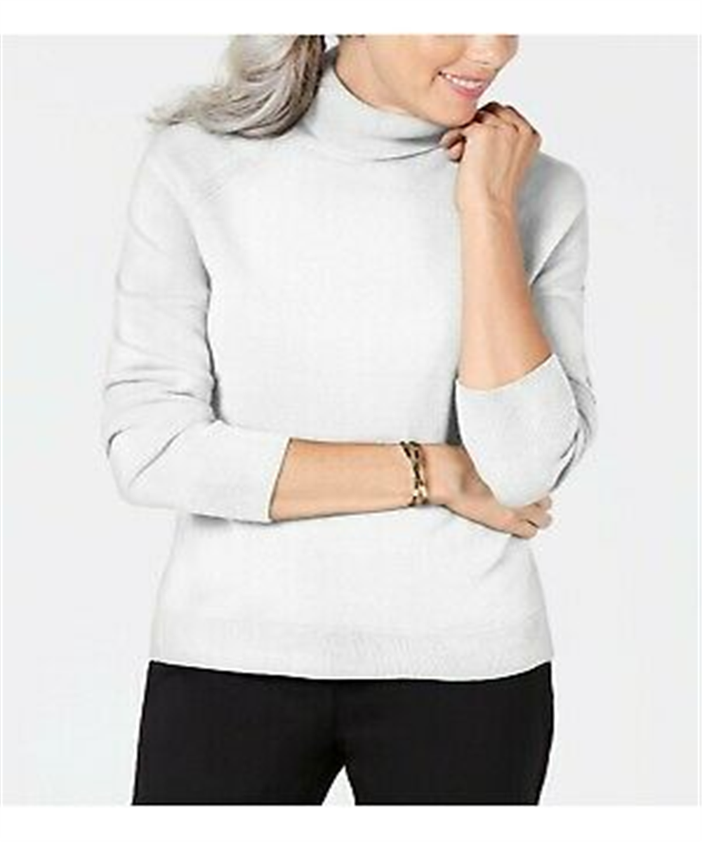 Karen Scott Women's Turtleneck Sweater White Size Large