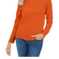 Karen Scott Women's Ribbed Solid Long Sleeve Turtle Neck Blouse Sweater Orange Size Petite Medium