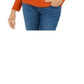 Karen Scott Women's Ribbed Solid Long Sleeve Turtle Neck Blouse Sweater Orange Size Petite Medium