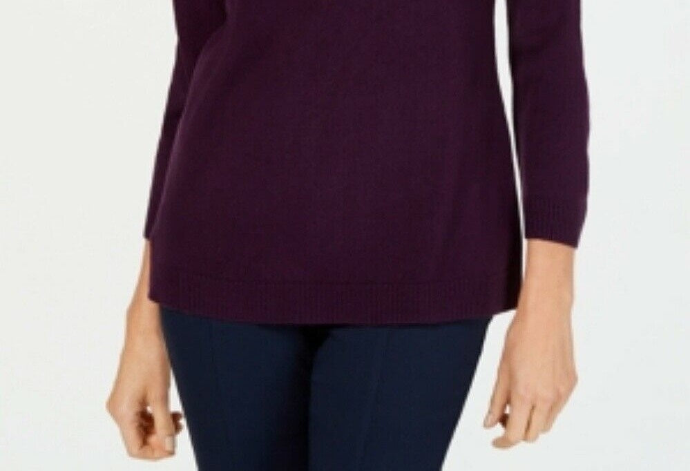 Karen Scott Women's V Neck Sweater Purple Size X-Small