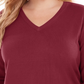 Karen Scott Women's V Neck Luxsoft Sweater Red Size 3X