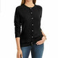 Karen Scott Women's Luxsoft Button Cardigan Black Size Petite Small