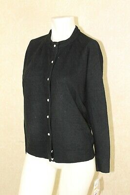 Karen Scott Women's Luxsoft Button Cardigan Black Size Petite Small