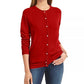 Karen Scott Women's Luxsoft Button Cardigan Red Size Petite