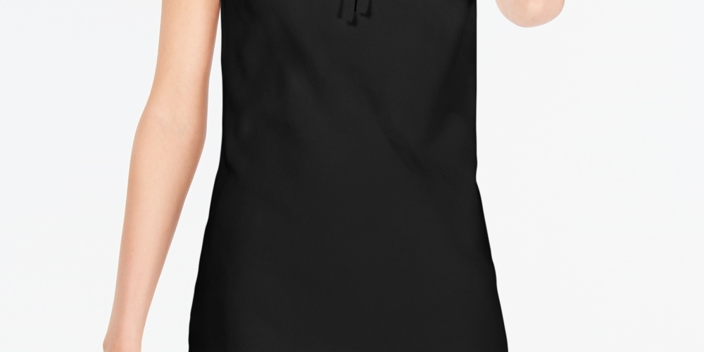 INC International Concepts Women's Solid Lace Up Top Black Size X-Large