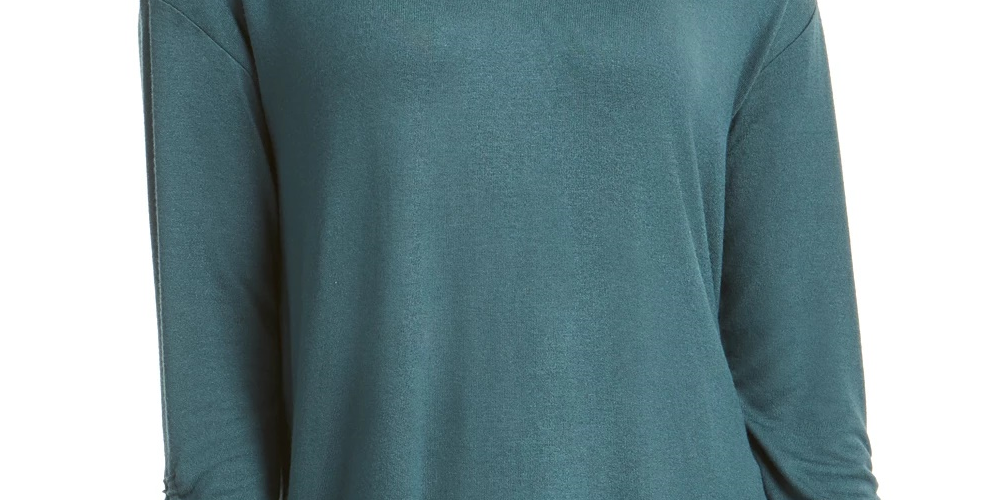 Style & Co Women's Drawstring Tie Cuff Top Green Size X-Small