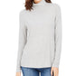 Charter Club Women's Heathered Ribbed Turtleneck Top Grey Size Small