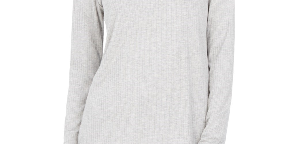 Charter Club Women's Heathered Ribbed Turtleneck Top Grey Size X-Large