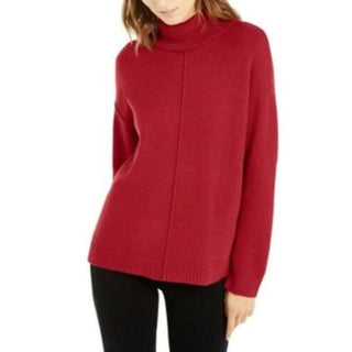 Alfani Women's Dropped-Shoulder Turtleneck Red Size Small